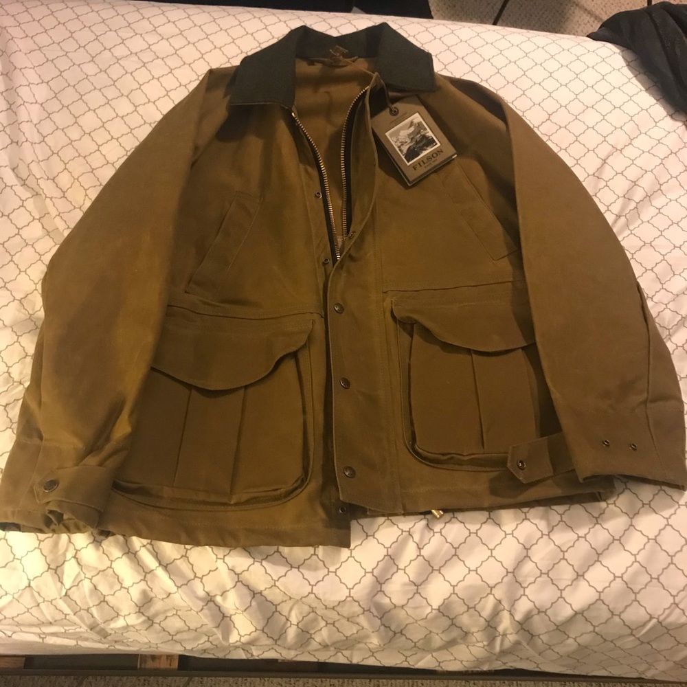 Brand new filson tin cloth field coat